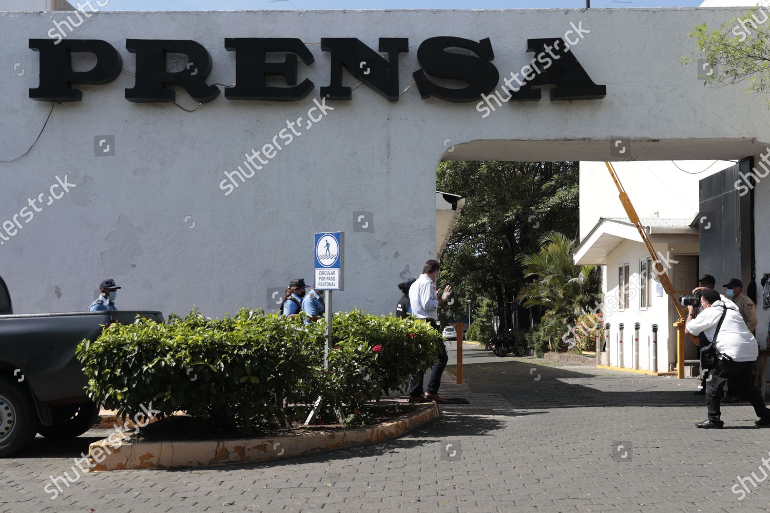 Members Police Remain Entrance Property Owned Editorial Stock Photo