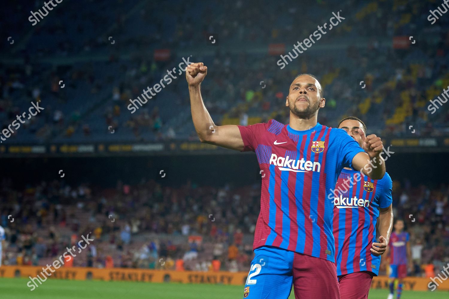 Martin Braithwaite Barcelona Celebrates After Scoring Editorial Stock