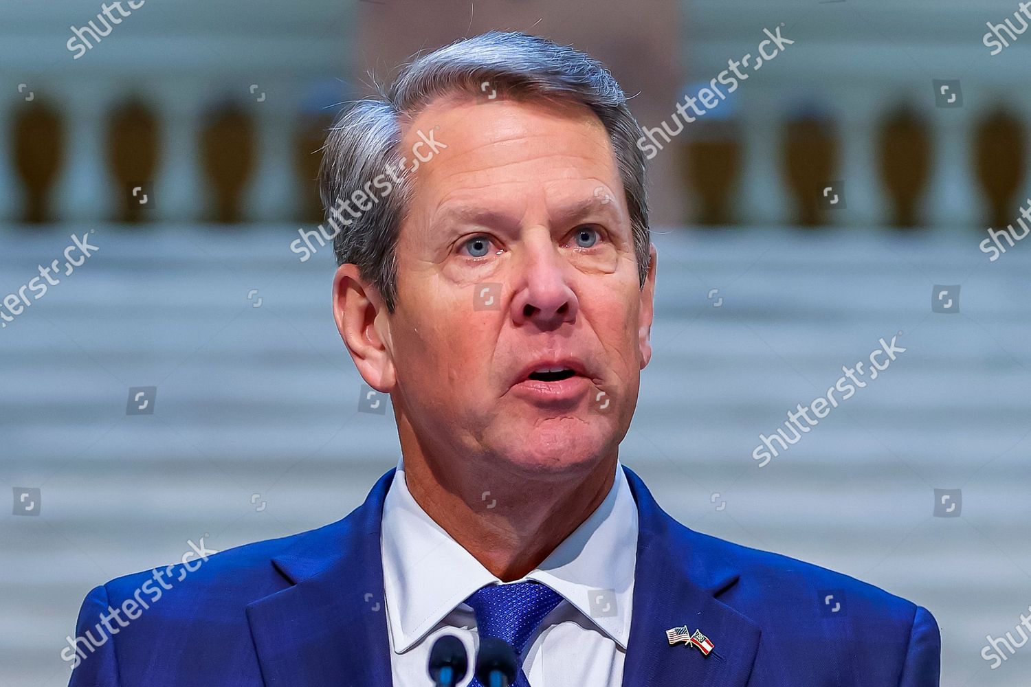 Georgia Governor Brian Kemp Speaks About Editorial Stock Photo - Stock ...