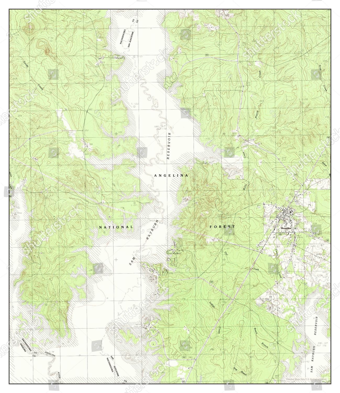 Usa Timeless Maps Broaddus Texas Map Editorial Stock Photo Stock Image Shutterstock