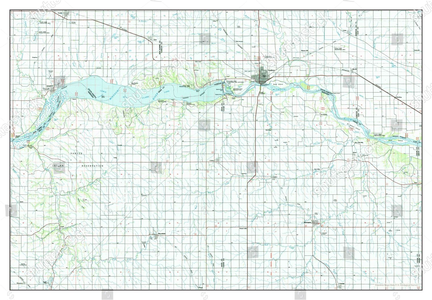 Usa Timeless Maps Yankton South Dakota Editorial Stock Photo Stock