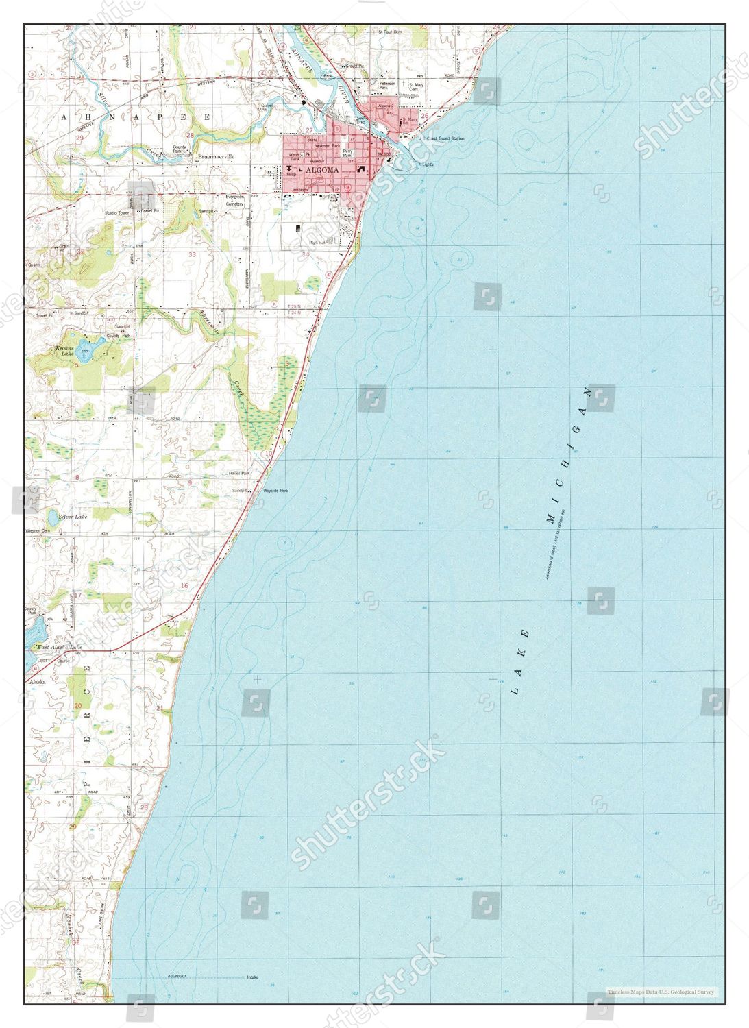 Usa Timeless Maps Algoma Wisconsin Map Editorial Stock Photo Stock