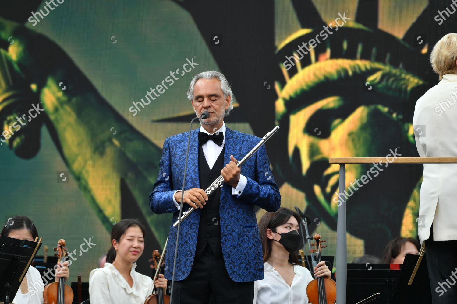 Andrea Bocelli New York Philharmonic Orchestra Editorial Stock Photo