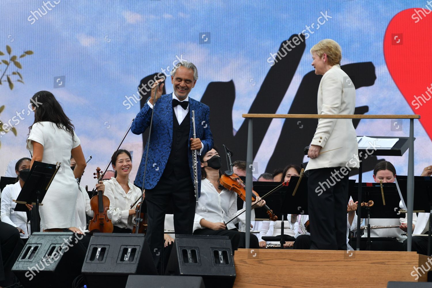 Andrea Bocelli New York Philharmonic Orchestra Editorial Stock Photo