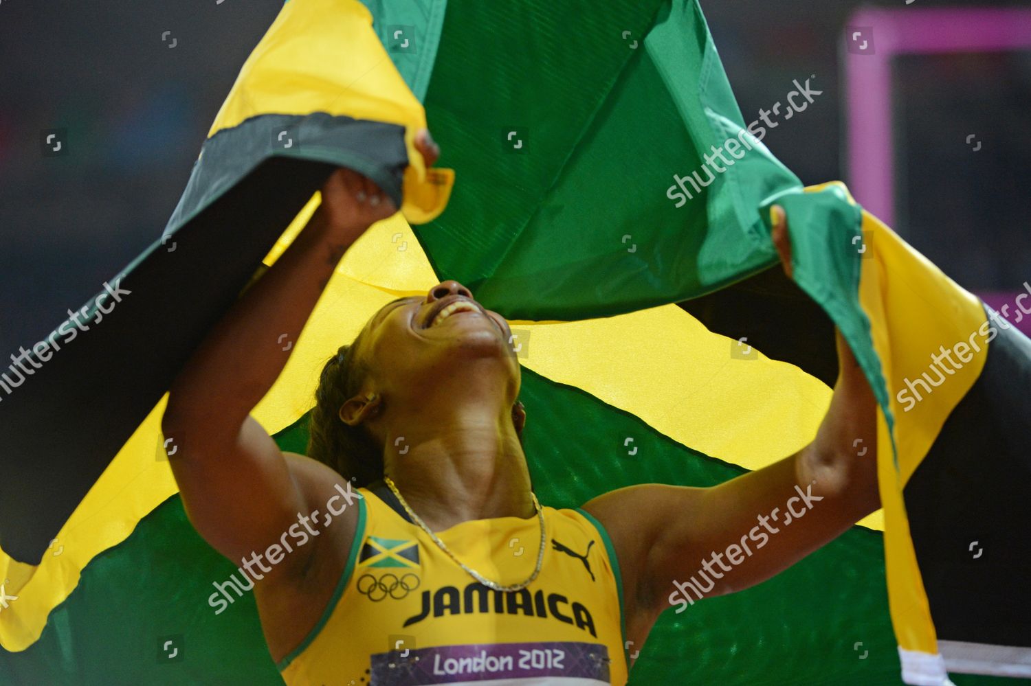 Shellyann Fraserpryce Jamaica Wraps Herself Jamaican Editorial Stock