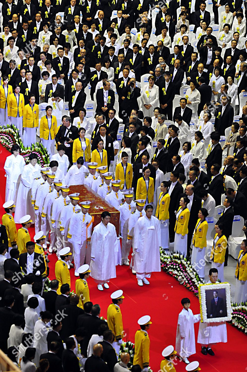 Casket Rev Sun Myung Moon Enters Editorial Stock Photo - Stock Image ...