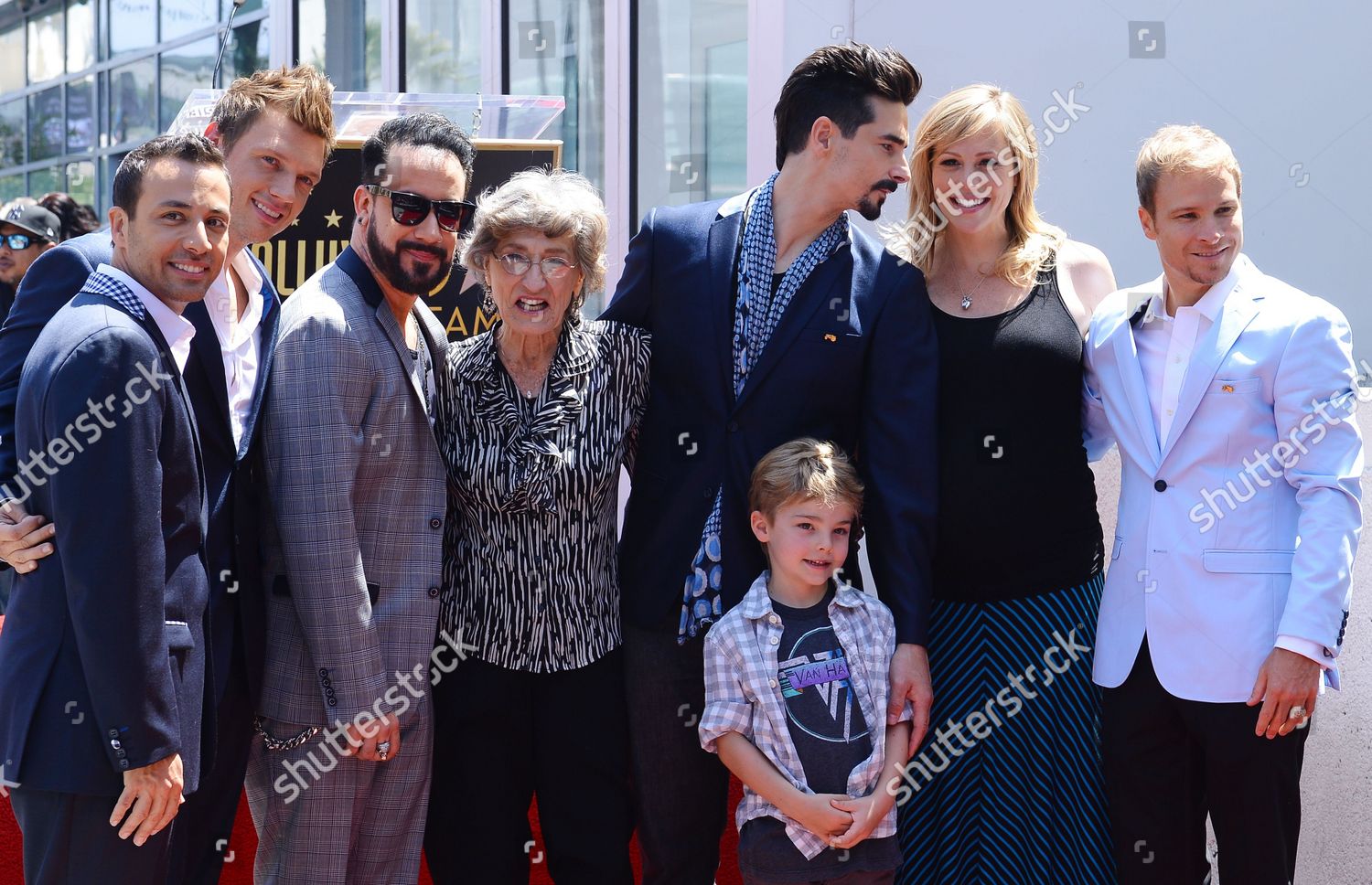 Members Backstreet Boys Pose During Unveiling Editorial Stock Photo
