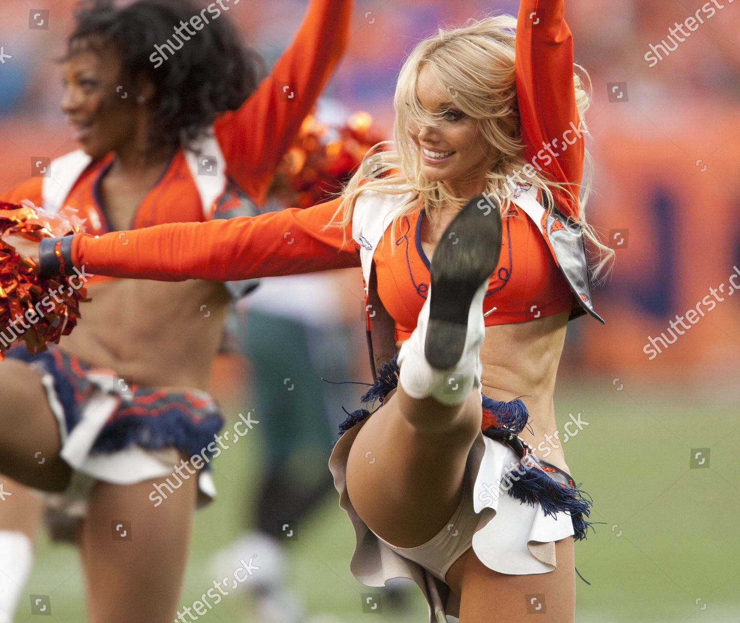 Denver Broncos Cheerleaders Perform Sports Authority Editorial