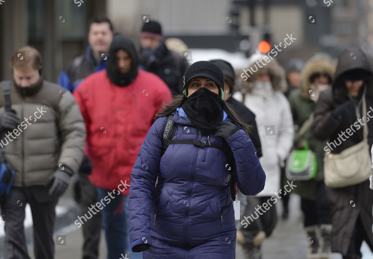 Pedestrians Brave Single Digit Temperatures They Editorial Stock Photo ...