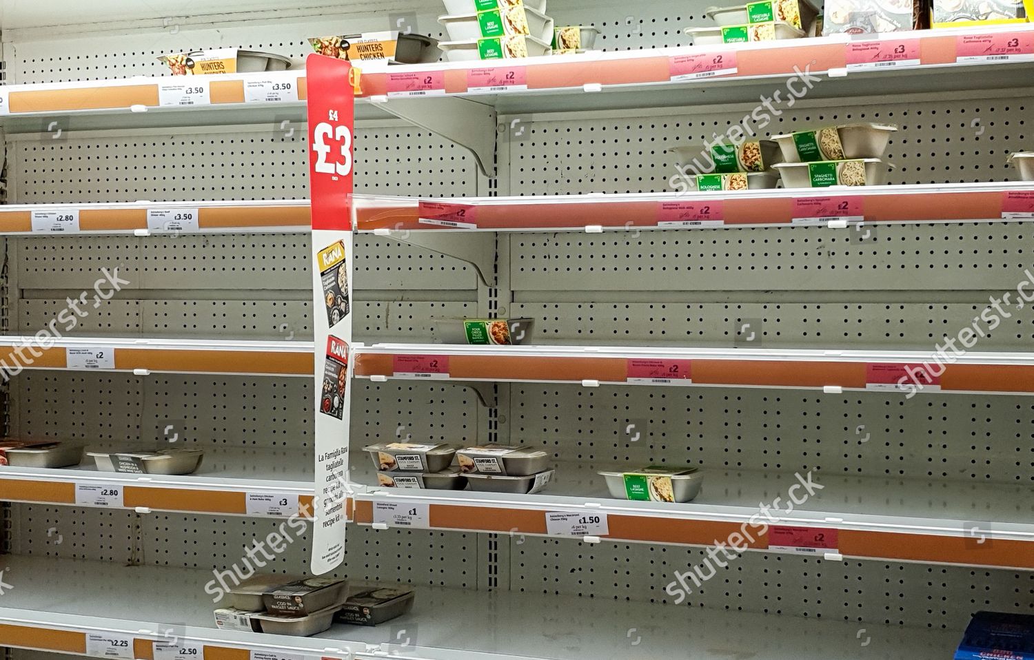 Empty Shelves Readymeals Sainsburys North London Editorial Stock Photo
