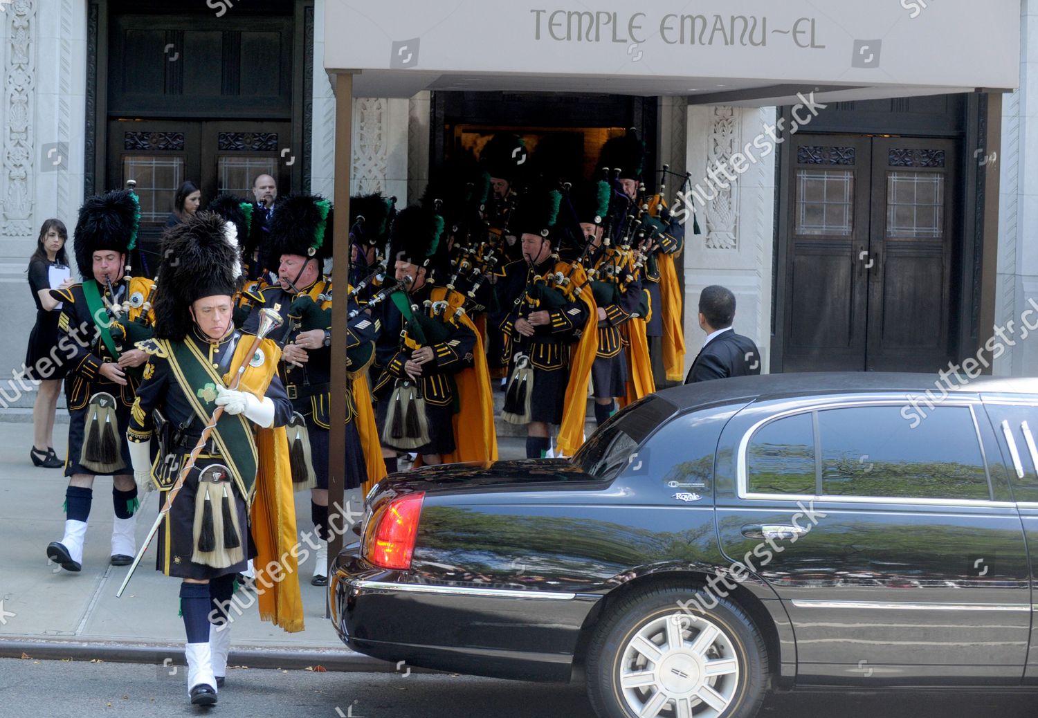 Band Bagpipes Leads Procession Funeral Joan Editorial Stock Photo