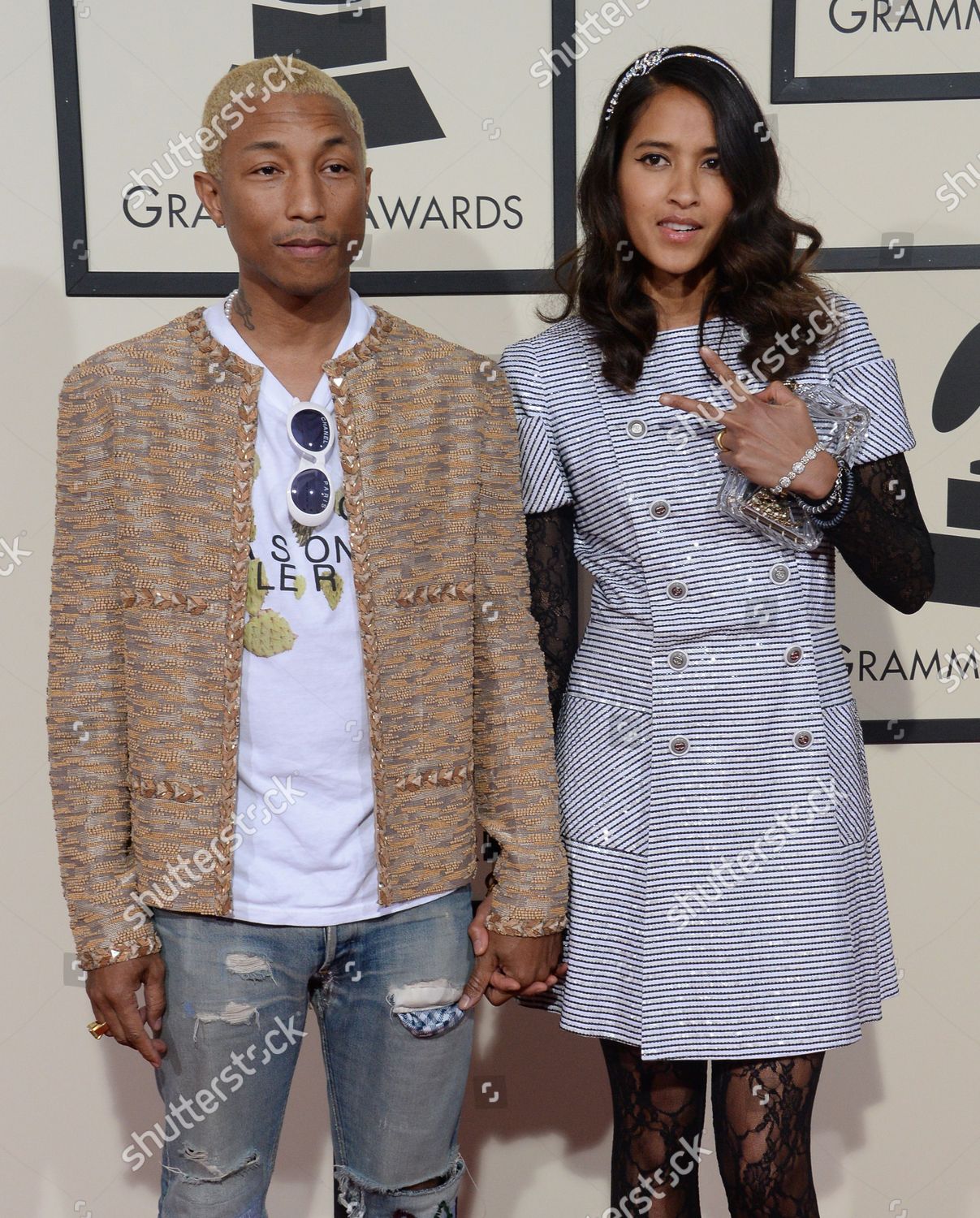 Pharrell Williams at the 58th Grammy's Awards 2016 at the Staple