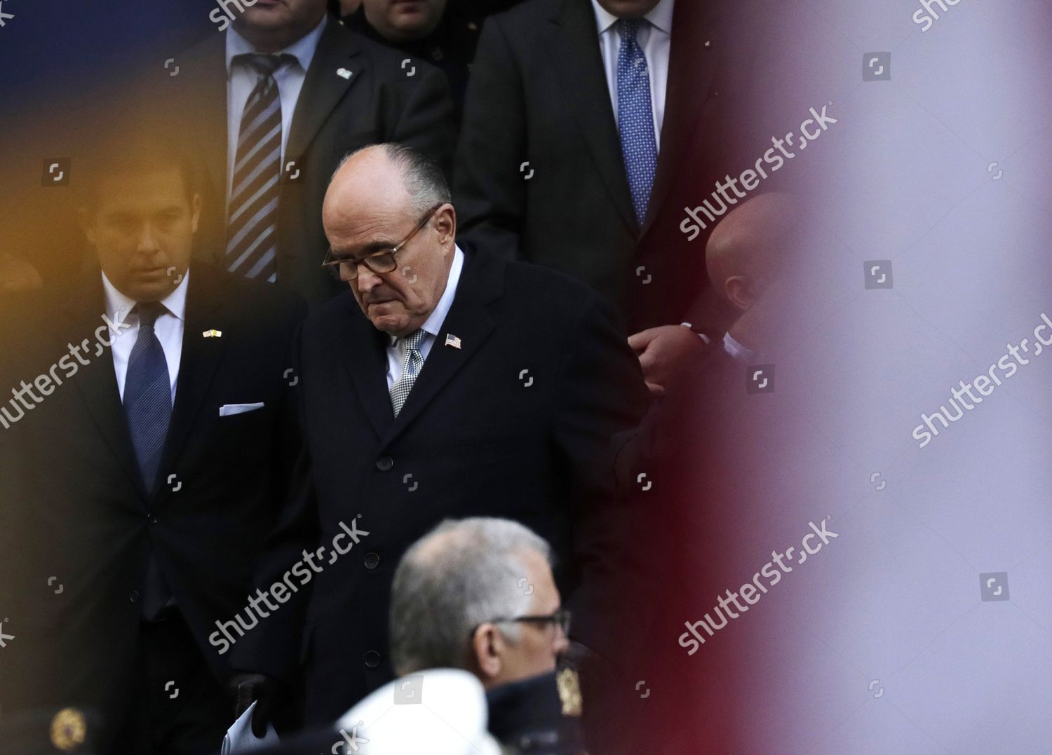 Rudy Giuliani Exits Funeral Hero Nypd Editorial Stock Photo - Stock ...