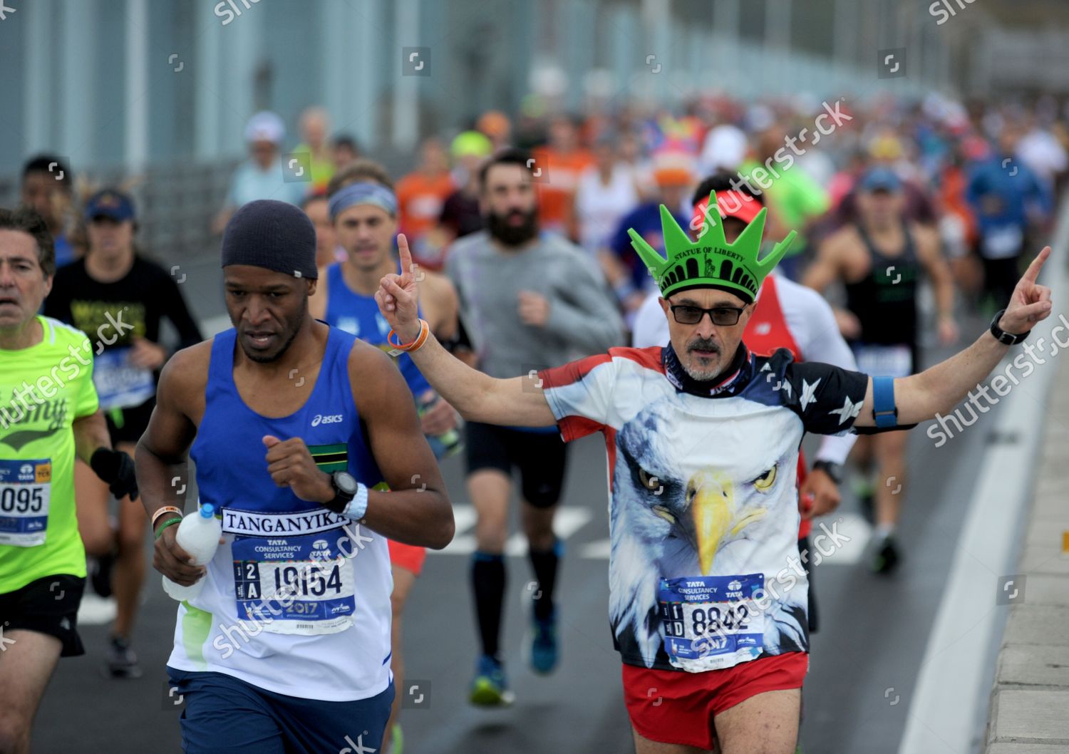 Runners Cross Verrazano Narrows Bridge When Editorial Stock Photo ...