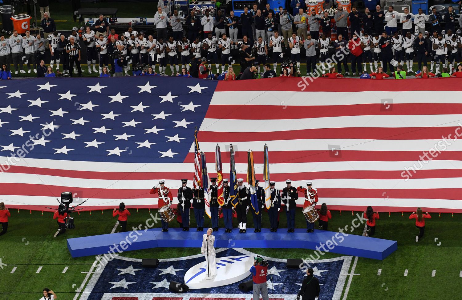 PINK SINGS NATIONAL ANTHEM SUPER BOWL Editorial Stock Photo Stock