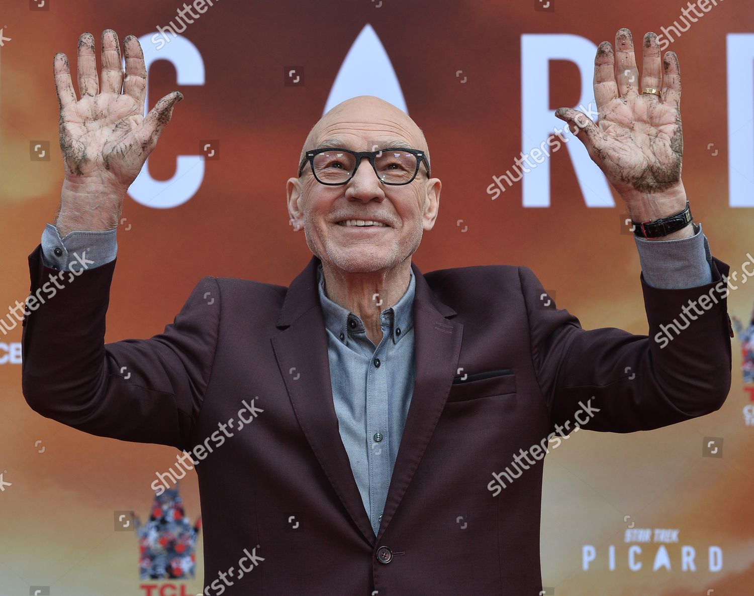 Actor Sir Patrick Stewart Participates Hand Editorial Stock Photo ...