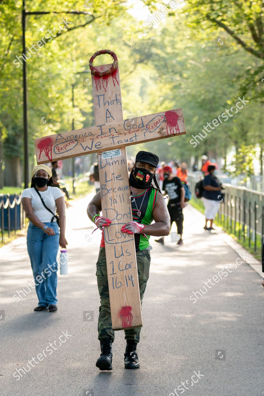 Man Carrying Cross Walks Commitment Rally Editorial Stock Photo Stock