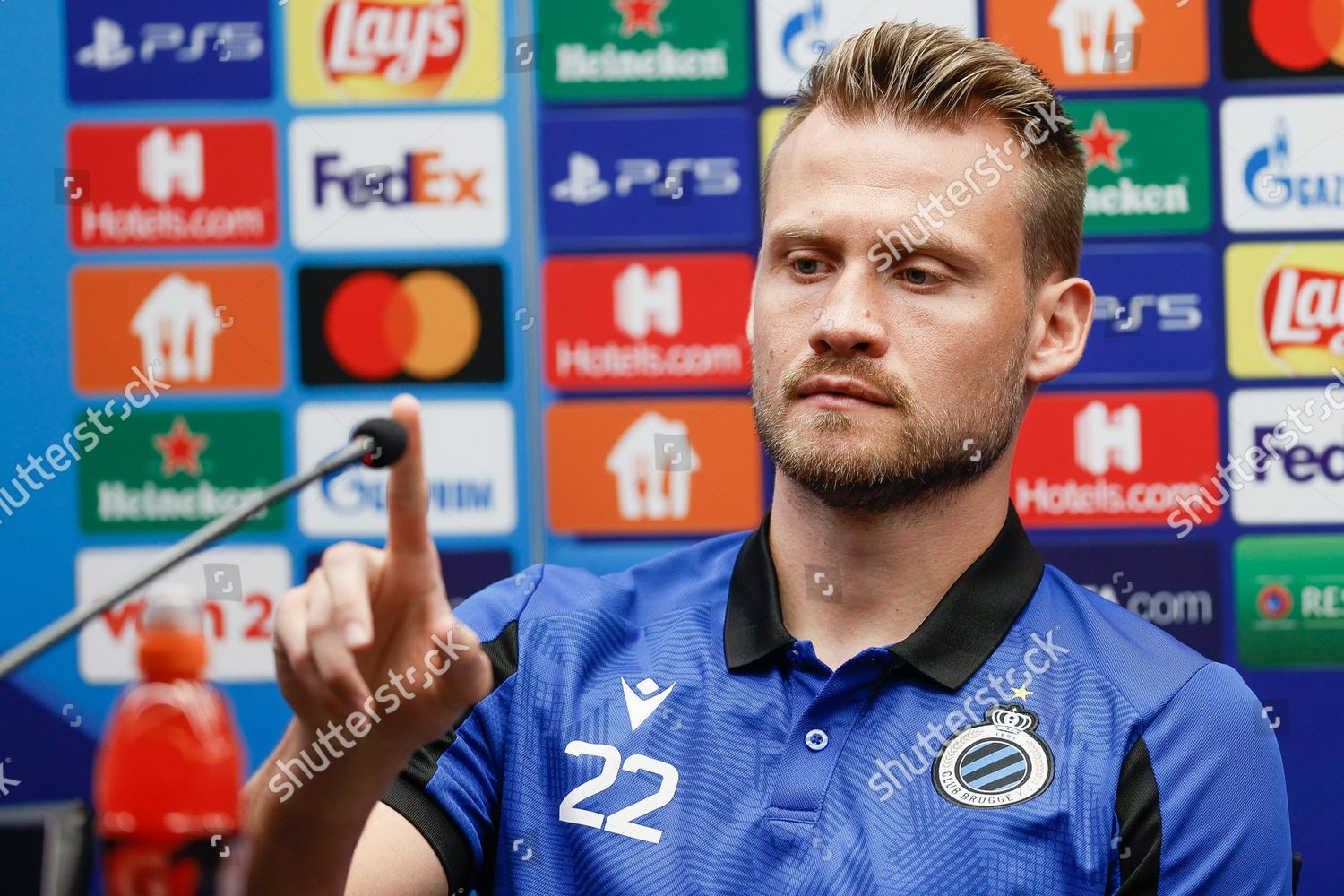 Clubs Goalkeeper Simon Mignolet Pictured During Editorial Stock Photo