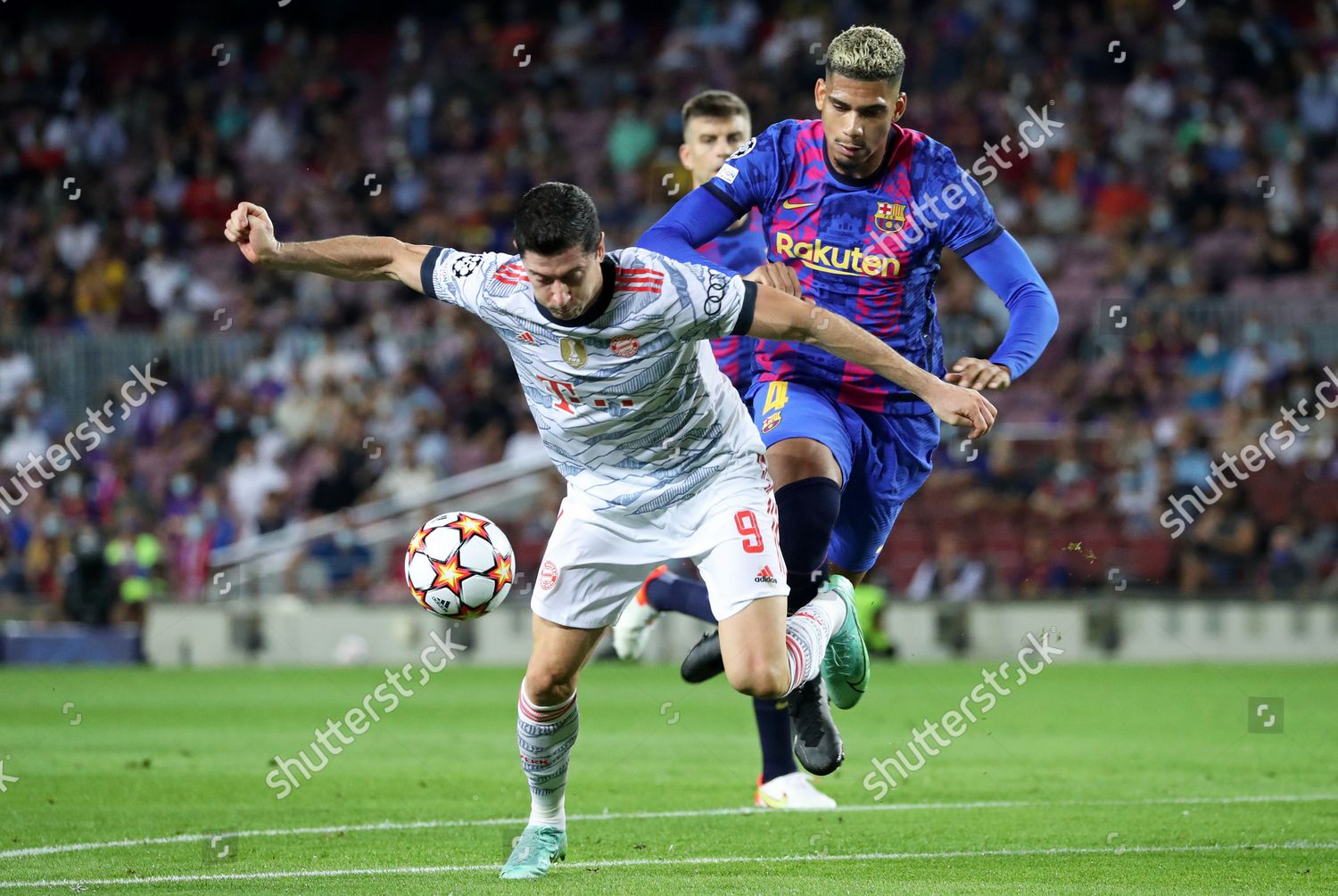 Robert Lewandowski Ronald Araujo During Match Editorial Stock Photo ...