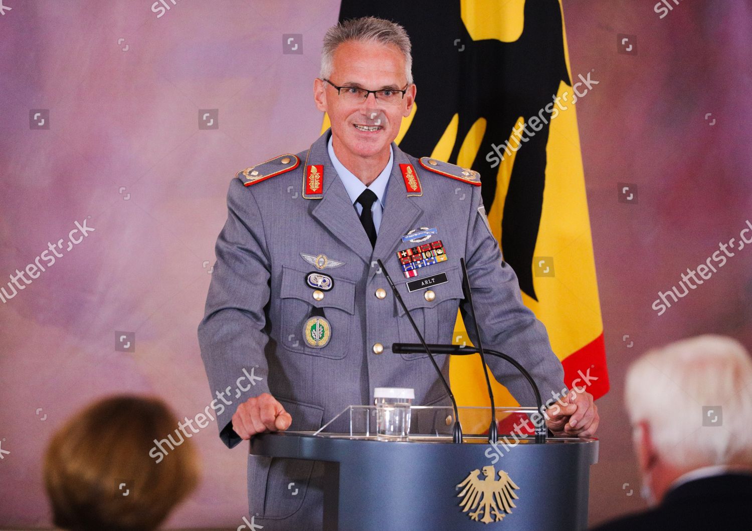 Brigadier General Jens Arlt Awarding Cross Editorial Stock Photo ...