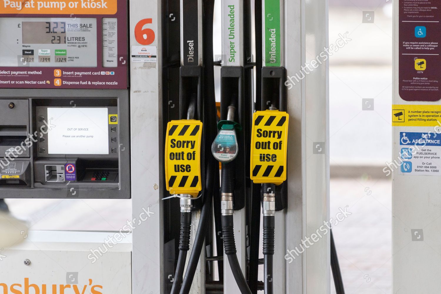 Closed Petrol Pump Signs Sainsburys Supermarket Editorial Stock Photo ...