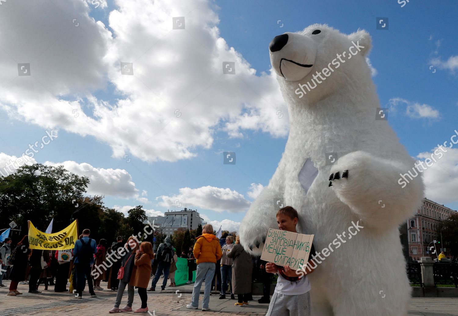 Environmental Protester Wearing Costume Polar Bear Editorial Stock ...