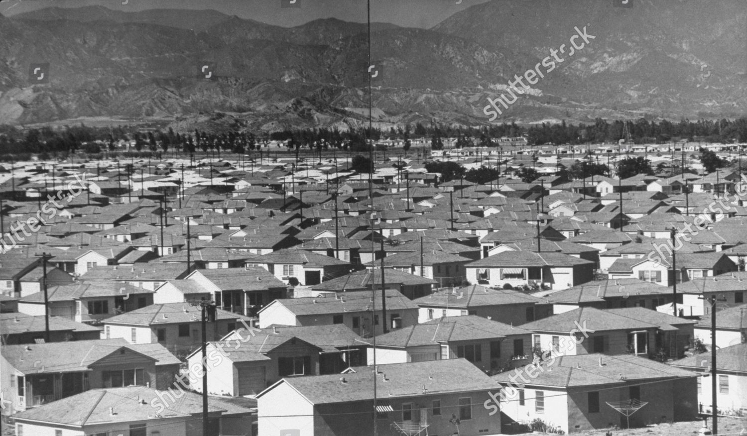 Cookie Cutter Housing Development Typical Postwar Editorial Stock Photo