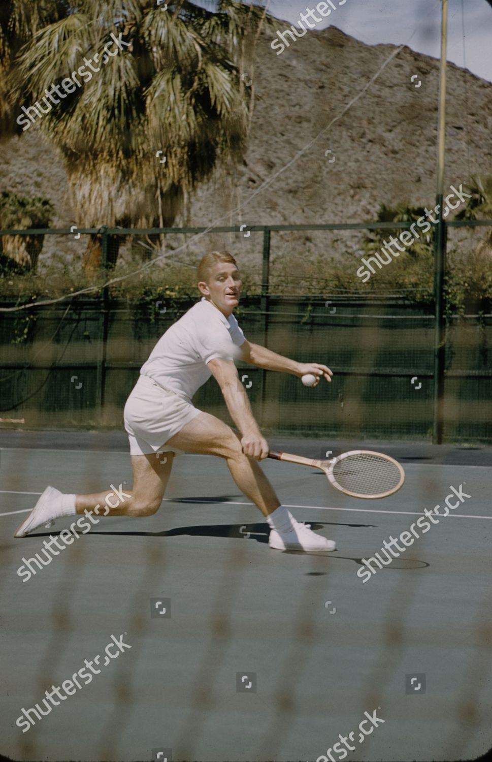 Lew Hoad Playing Tennis Palm Springs Editorial Stock Photo - Stock ...