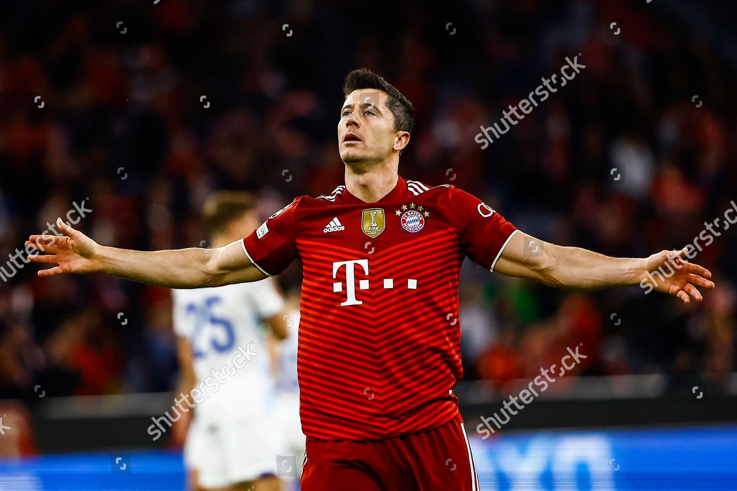 Robert Lewandowski Bayern Munich Celebrates His Editorial Stock Photo