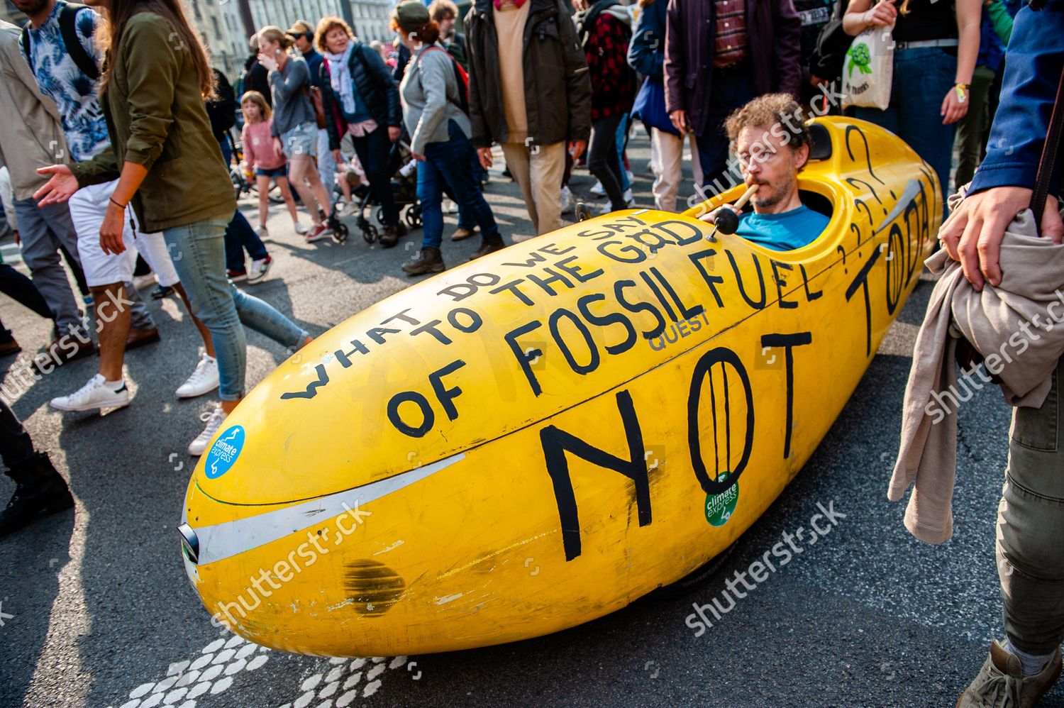 protester-rides-recumbent-bike-during-demonstration-editorial-stock