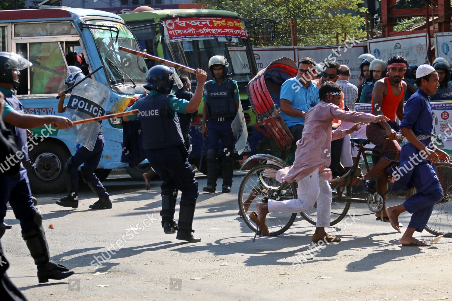 Protesters Confront Police During Riots After Editorial Stock Photo ...