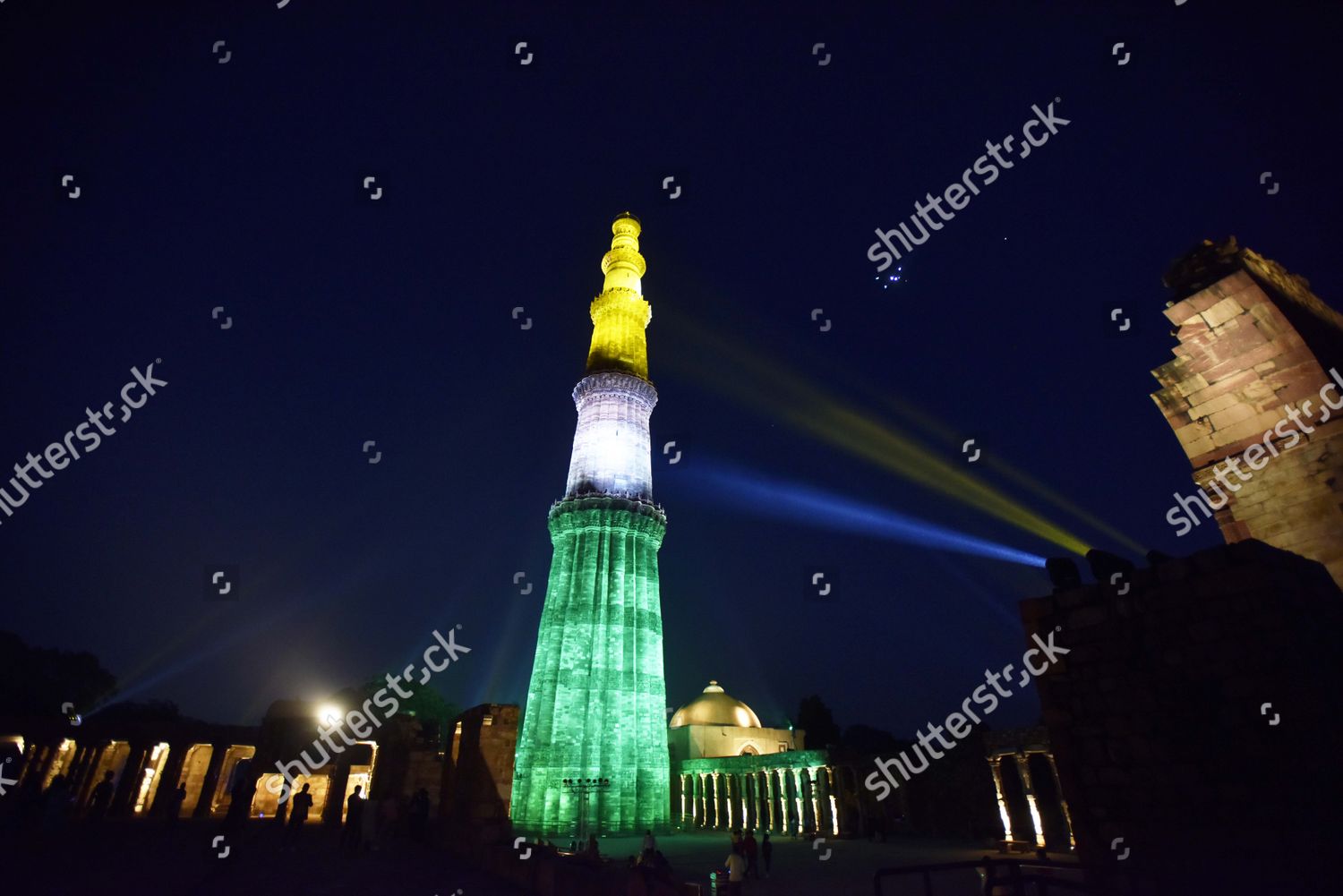 Illuminated Qutub Minar Seen On Occasion Editorial Stock Photo Stock