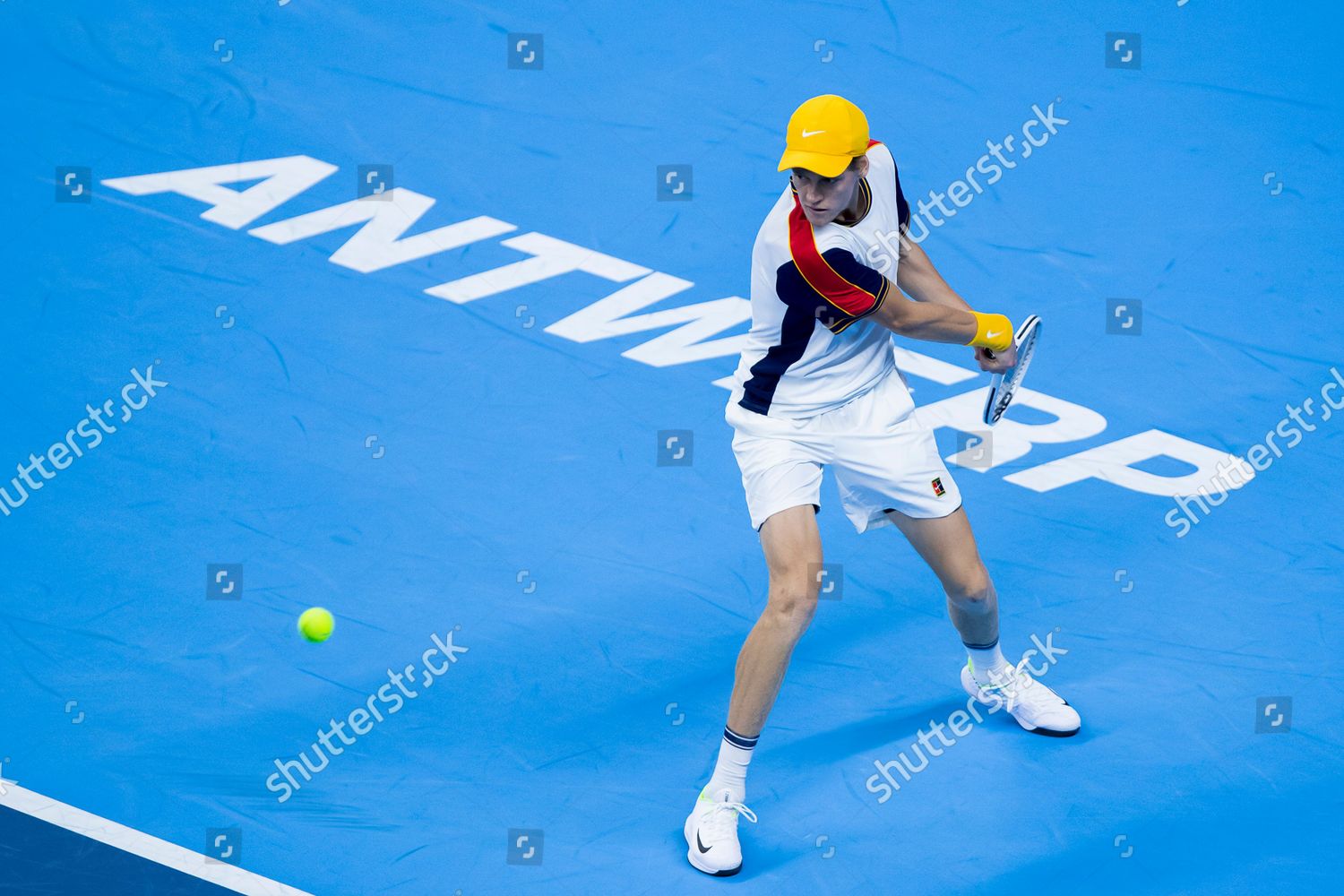 Italian Jannik Sinner Pictured Action During Editorial Stock Photo