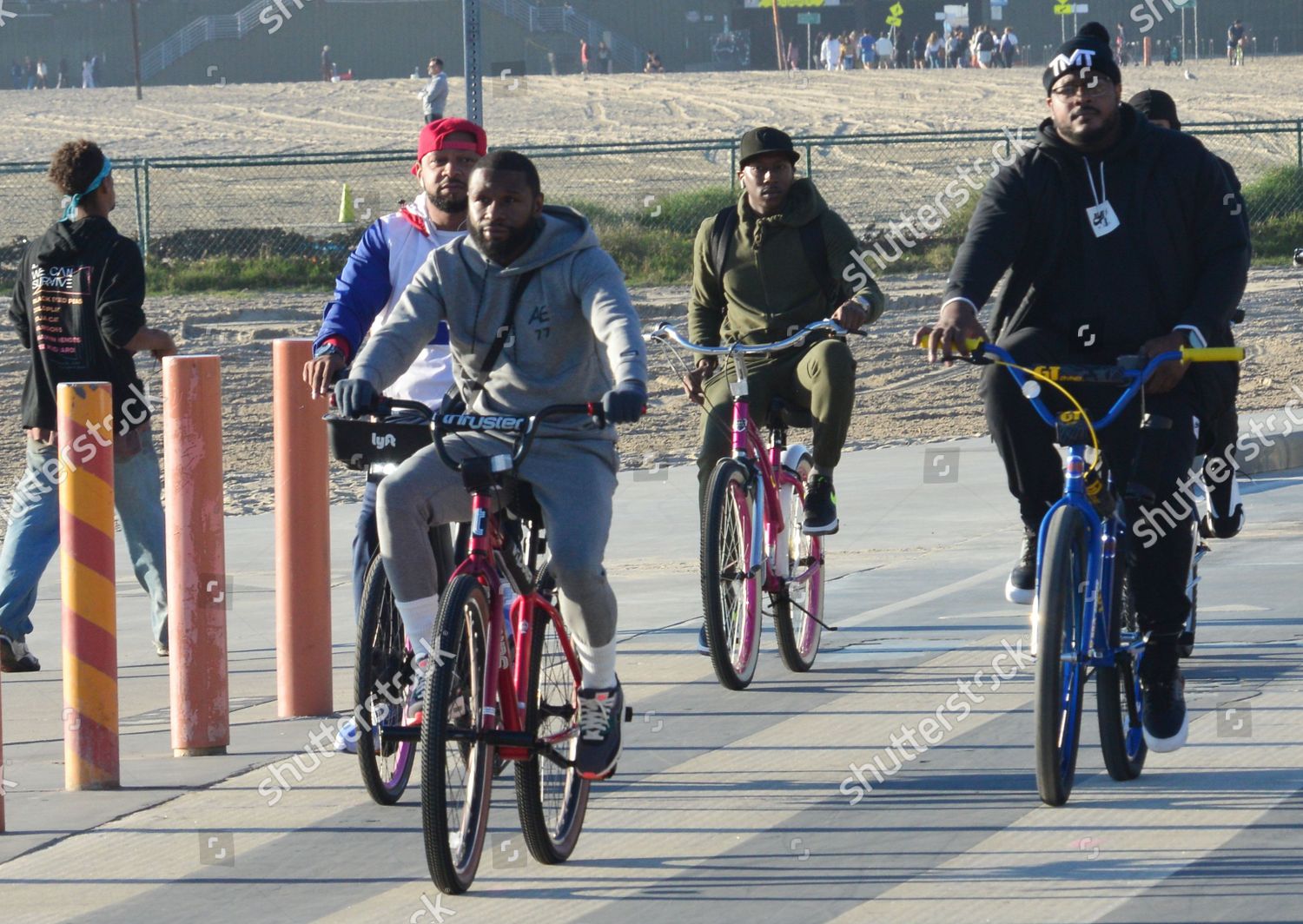 Floyd Mayweather spotted on bike ride along beach in LA as 44-year