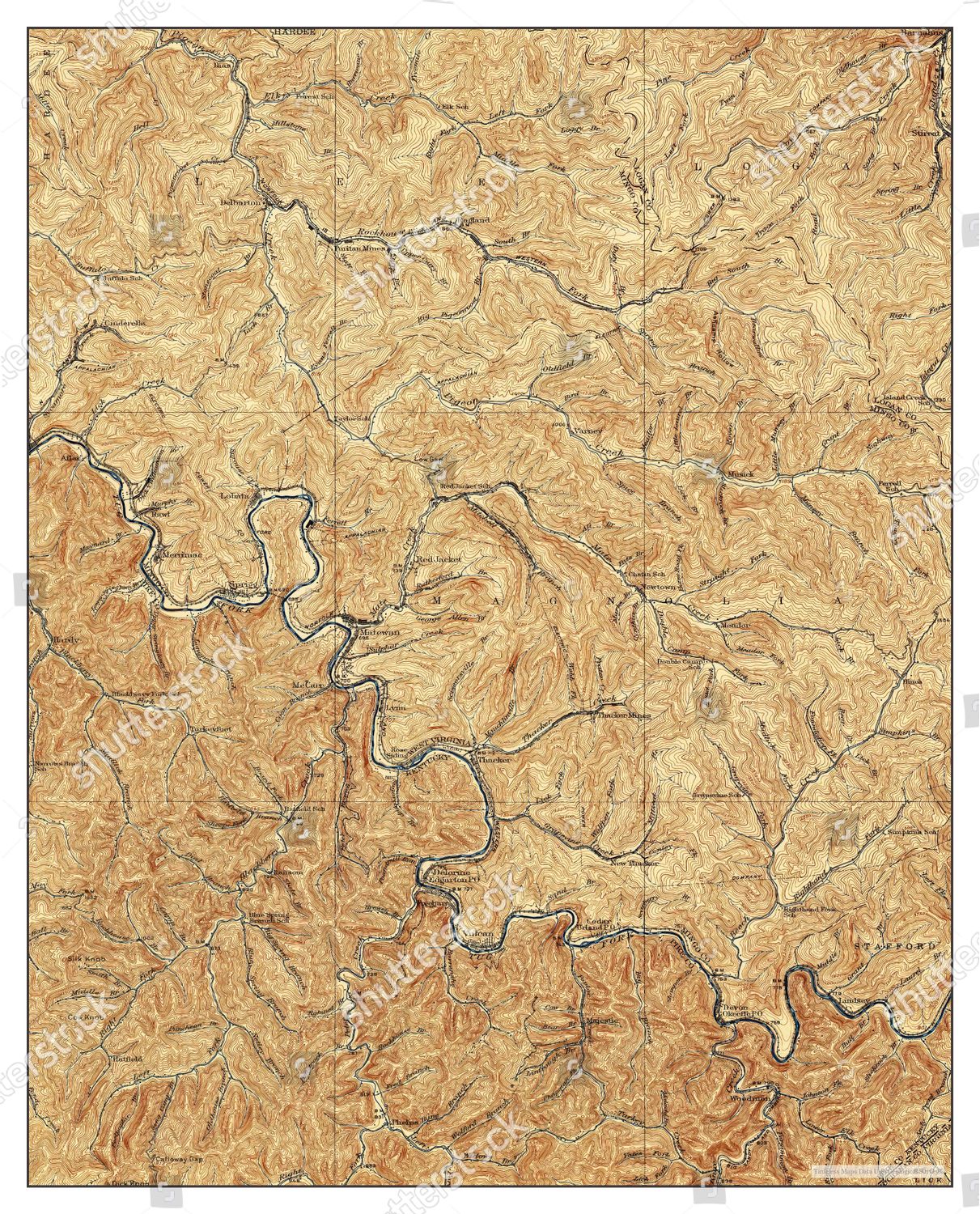 Usa Timeless Maps Matewan West Virginia Editorial Stock Photo Stock