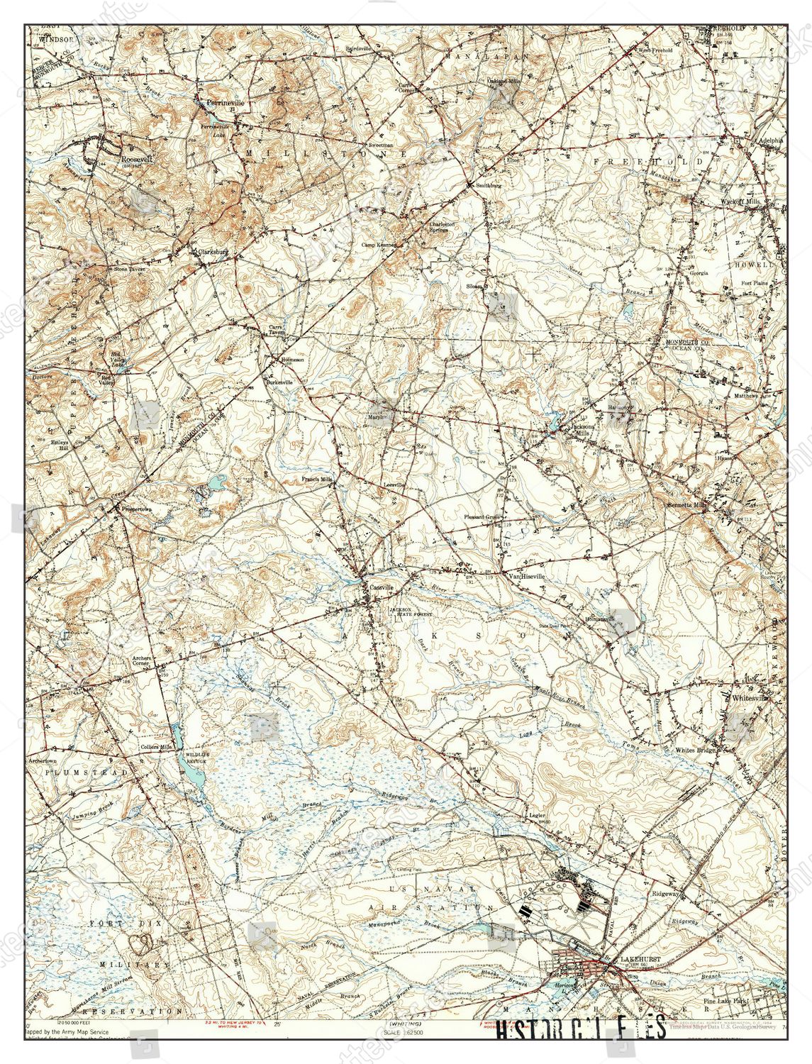 Usa Timeless Maps Lakehurst New Jersey Editorial Stock Photo Stock