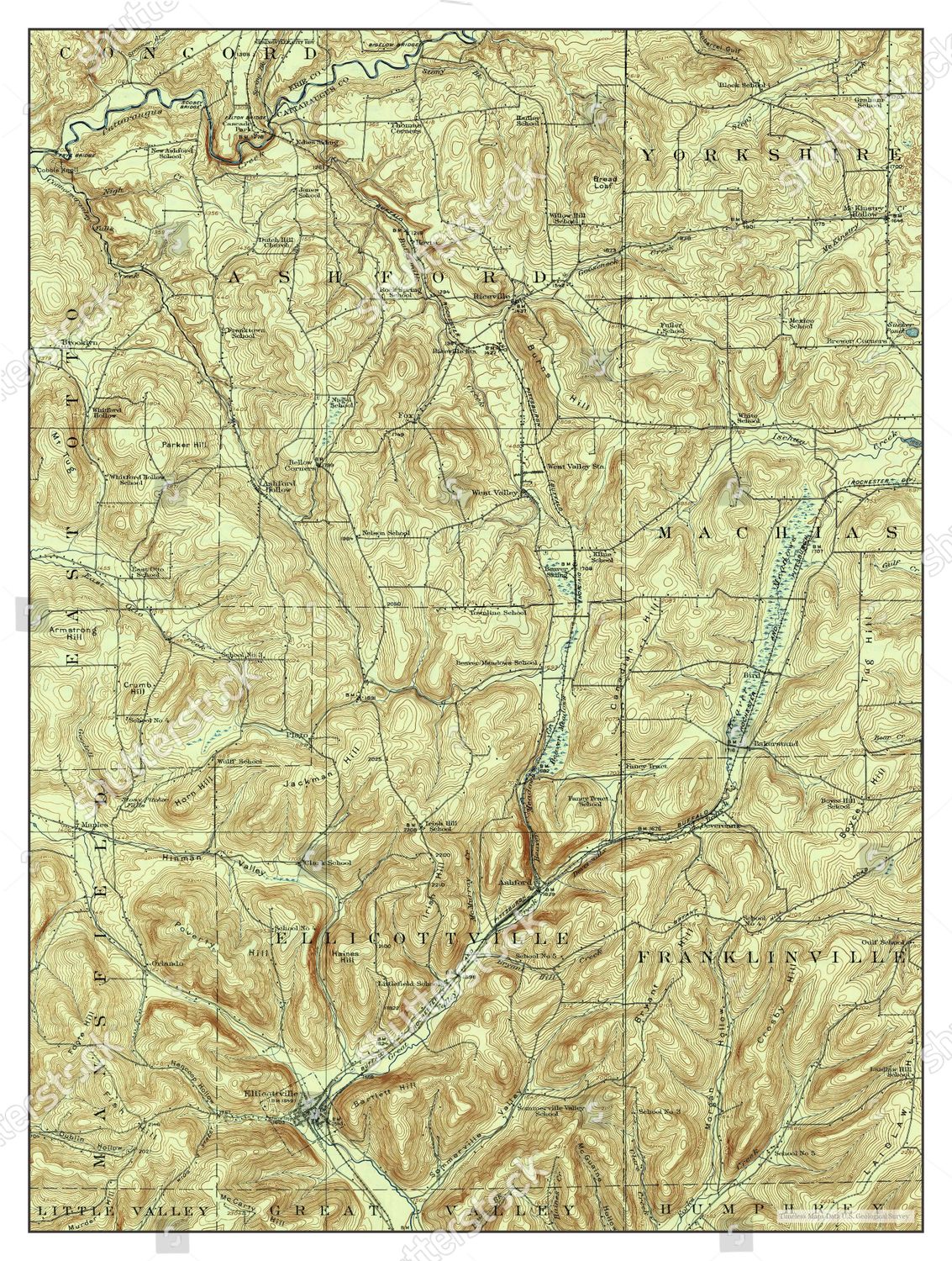 Usa Timeless Maps Ellicottville New York Editorial Stock Photo Stock