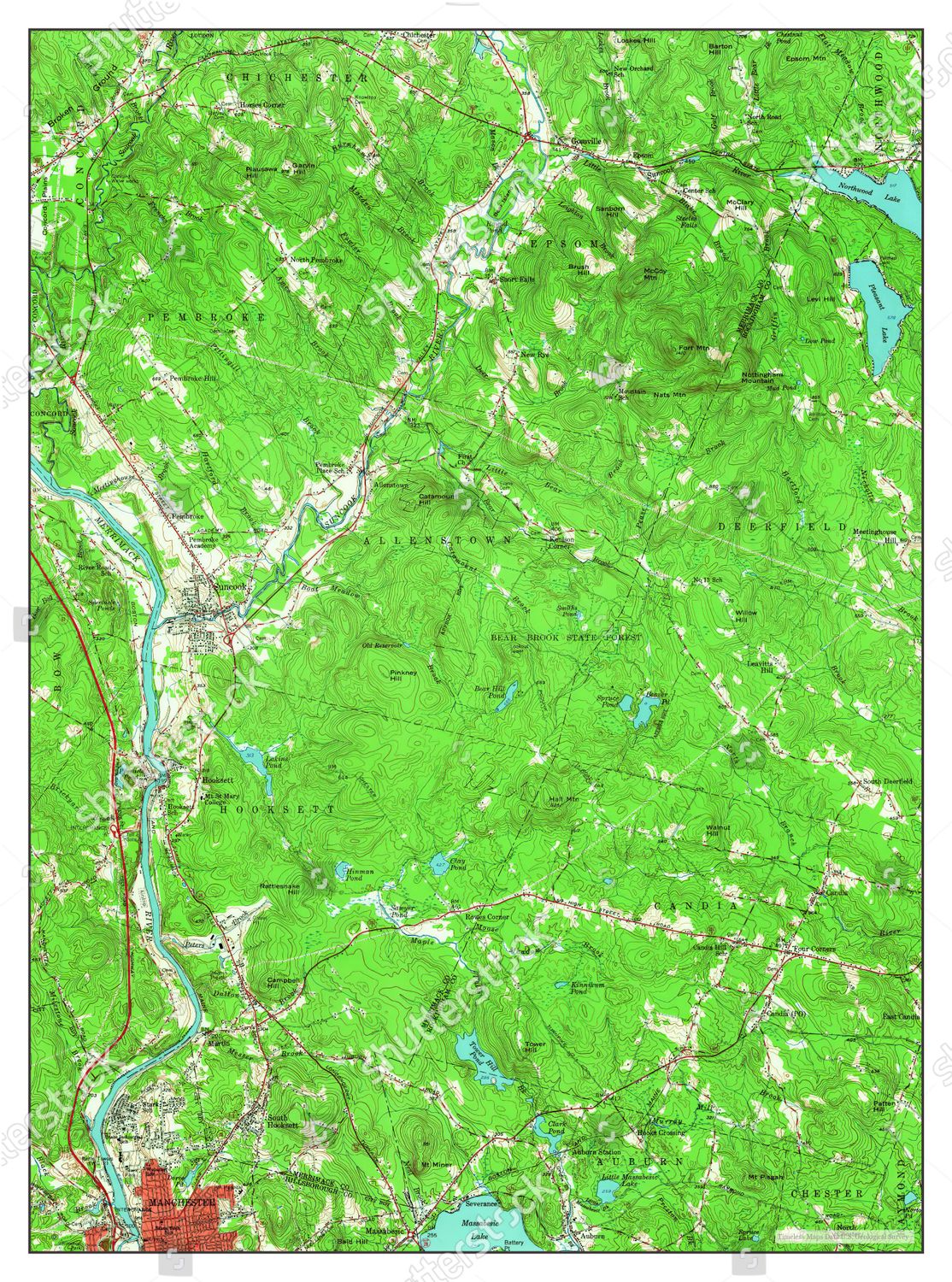 Usa Timeless Maps Suncook New Hampshire Editorial Stock Photo Stock