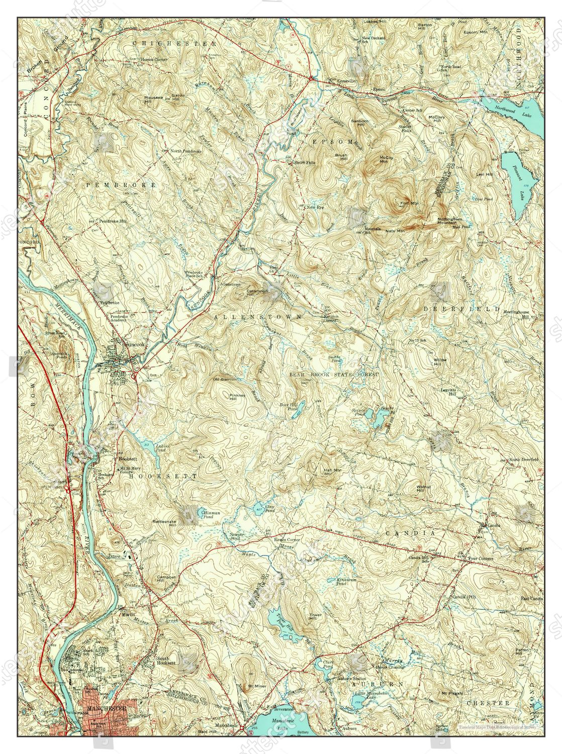 Usa Timeless Maps Suncook New Hampshire Editorial Stock Photo Stock Image Shutterstock