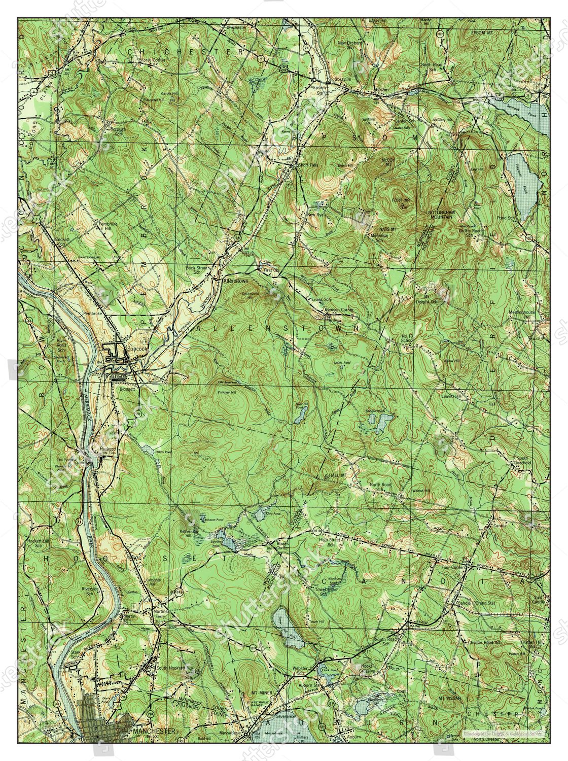 Usa Timeless Maps Suncook New Hampshire Editorial Stock Photo Stock