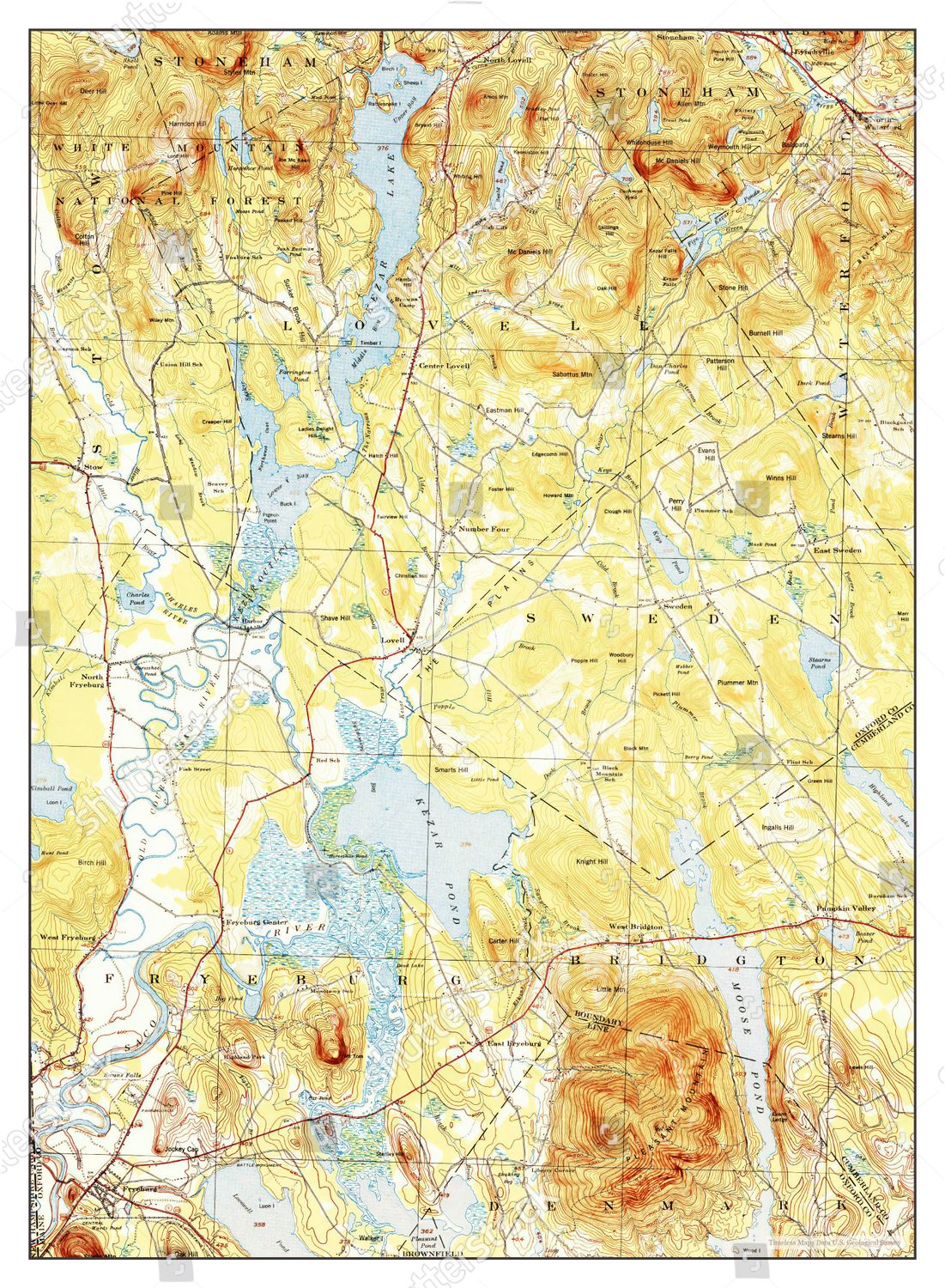 Usa Timeless Maps Fryeburg Maine Map Editorial Stock Photo Stock