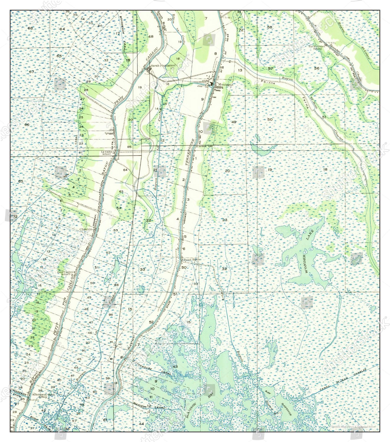 Usa Timeless Maps Montegut Louisiana Map Editorial Stock Photo Stock