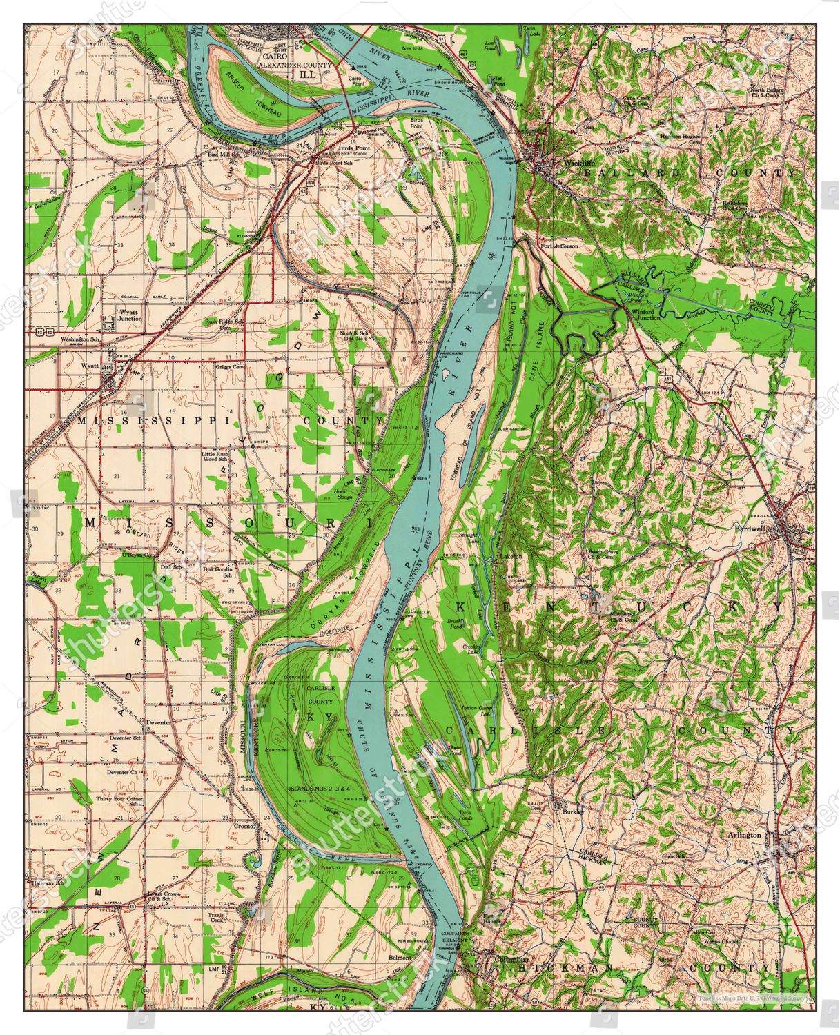 Usa Timeless Maps Wickliffe Kentucky Map Editorial Stock Photo - Stock ...