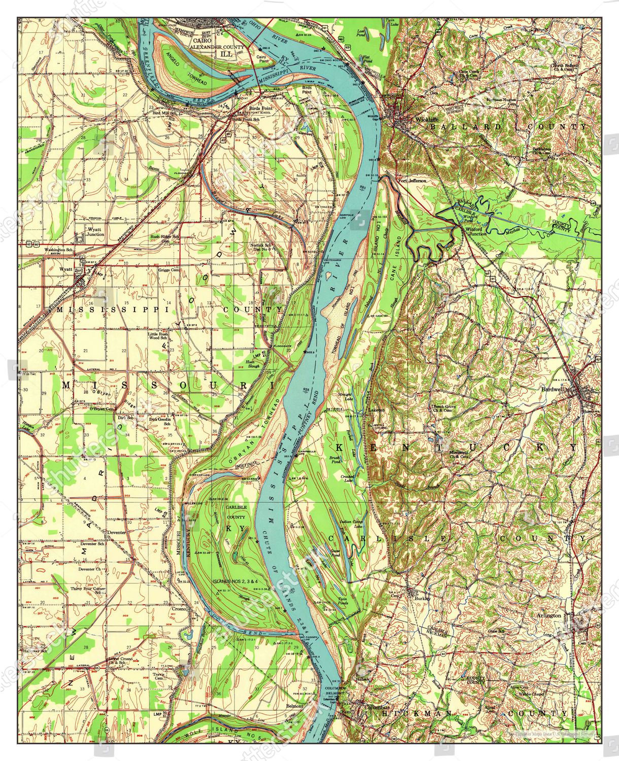 Usa Timeless Maps Wickliffe Kentucky Map Editorial Stock Photo - Stock ...