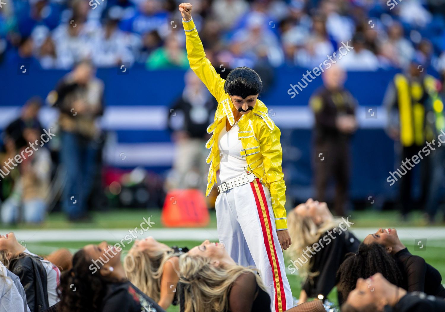 October 31, 2021: Indianapolis Colts cheerleader performs in Halloween  costume during NFL football game action between the Tennessee Titans and  the Indianapolis Colts at Lucas Oil Stadium in Indianapolis, Indiana.  Tennessee defeated