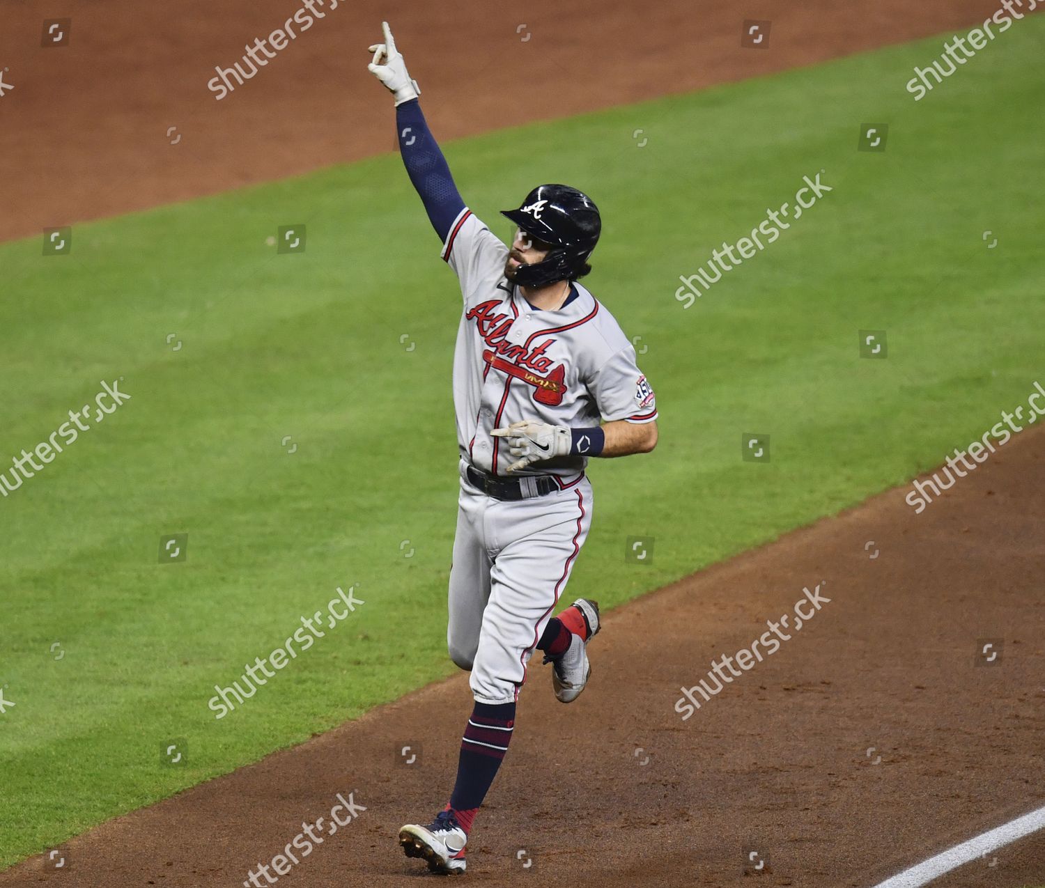 Atlanta Braves Shortstop Dansby Swanson Celebrates Editorial Stock