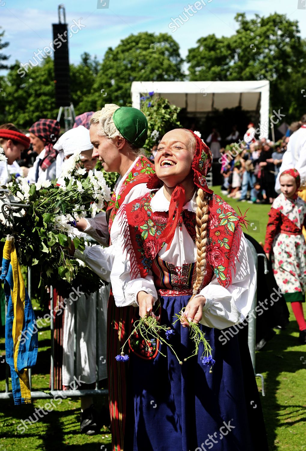 Midsummer Celebration Skansen City Stockholm Sweden Editorial Stock ...