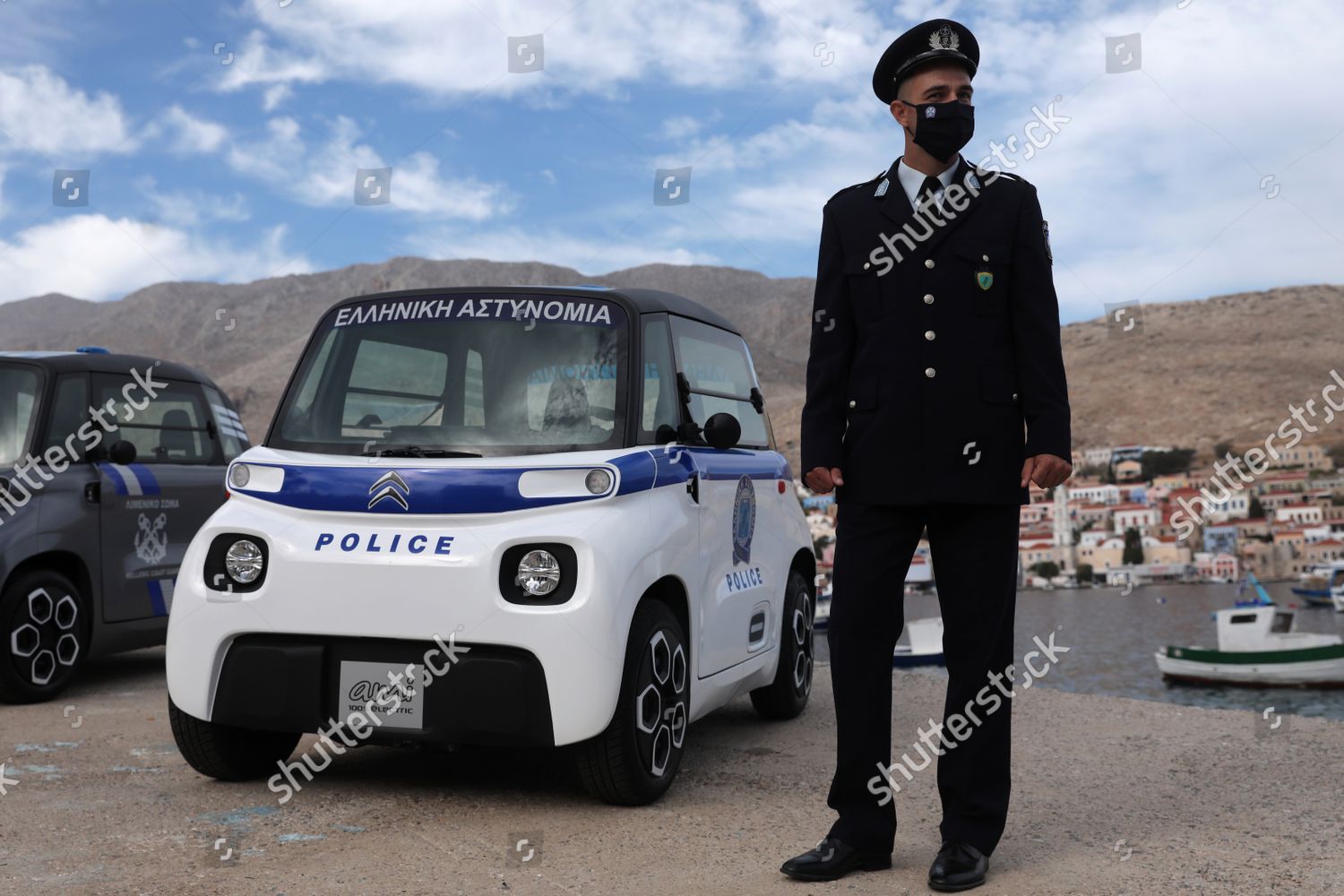 Electric Vehicle Hellenic Police During Visit Editorial Stock Photo