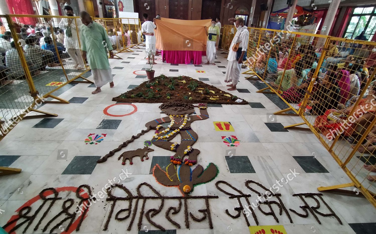 Devotees Celebrate Govardhan Puja Iskcon Temple Editorial Stock Photo