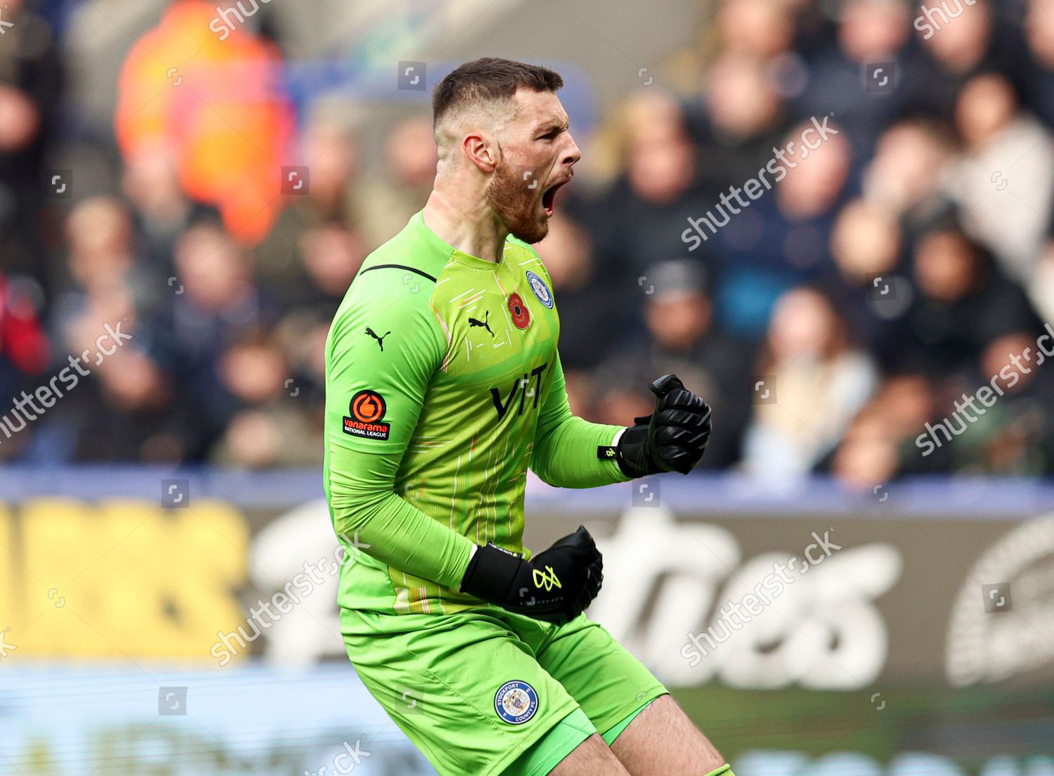 Stockport County Goalkeeper Ethan Ross Celebrates Editorial Stock Photo 